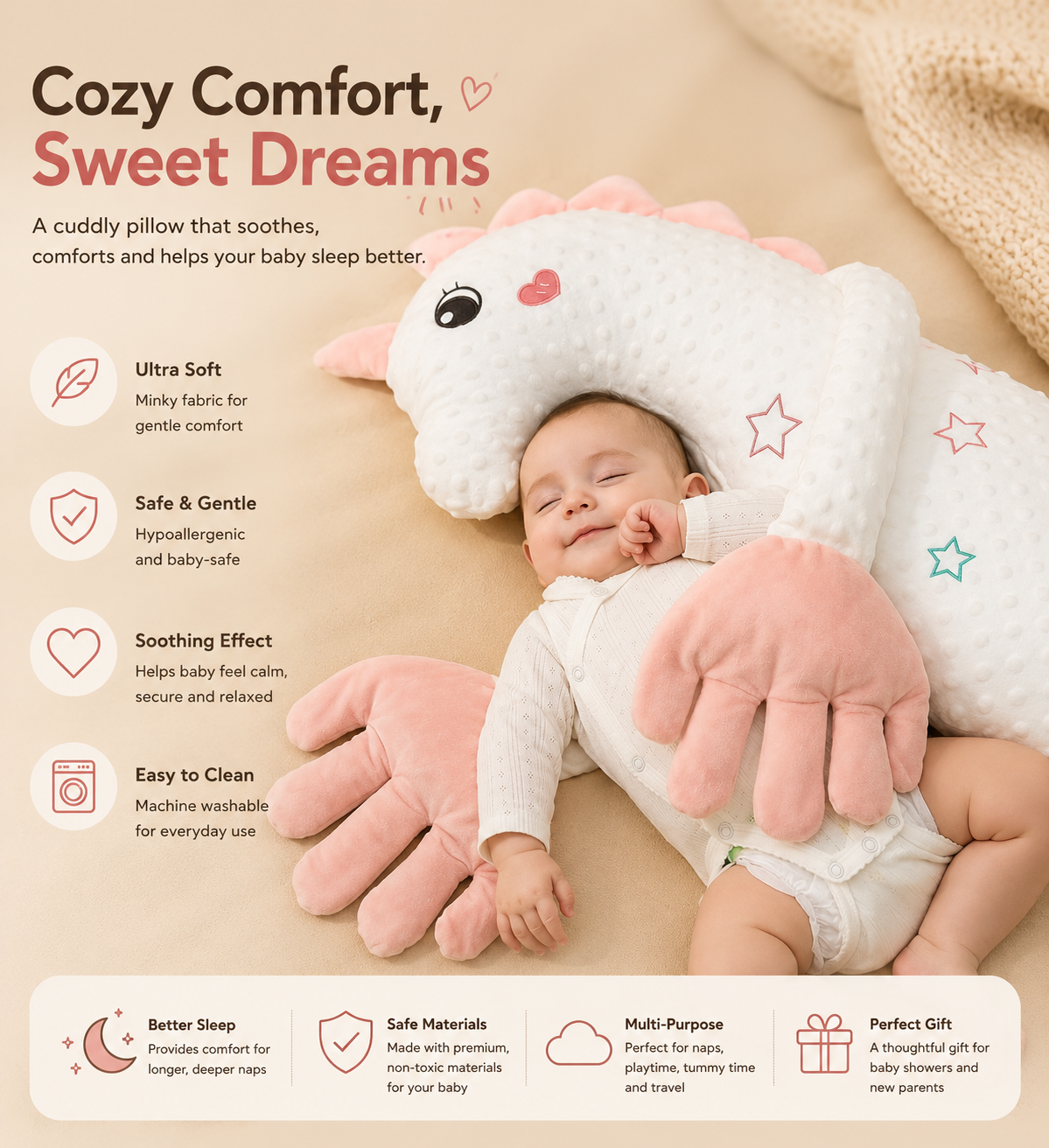 CozyNest™ Baby Pillow