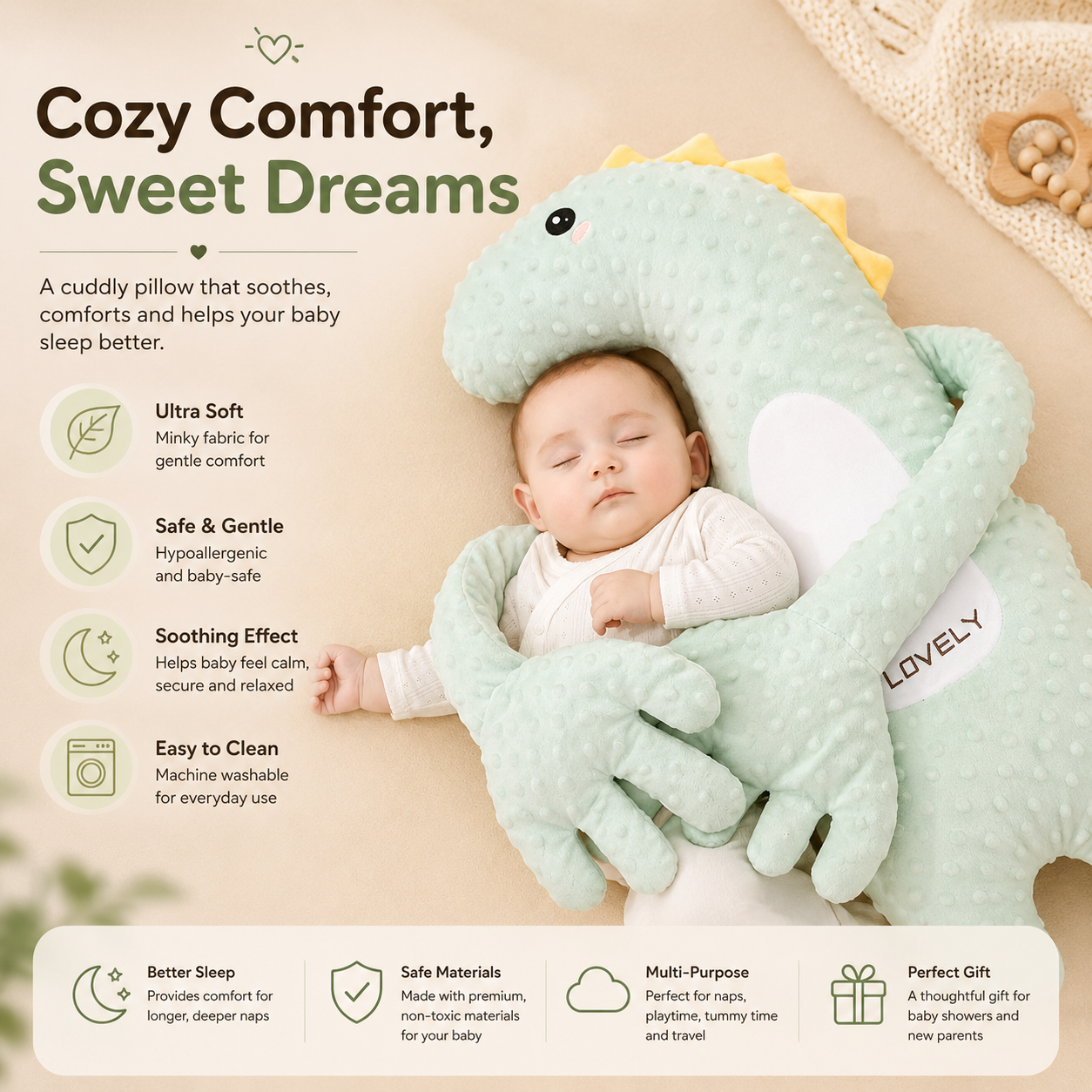 CozyNest™ Baby Pillow